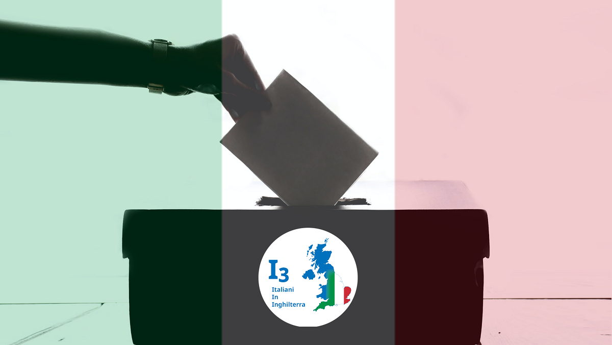 Urna elettorale con i colori italiani